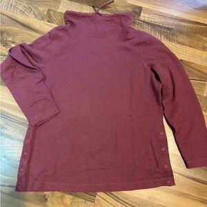 L.L. Bean Maroon/pink ish Quilted Long Sleeve Top